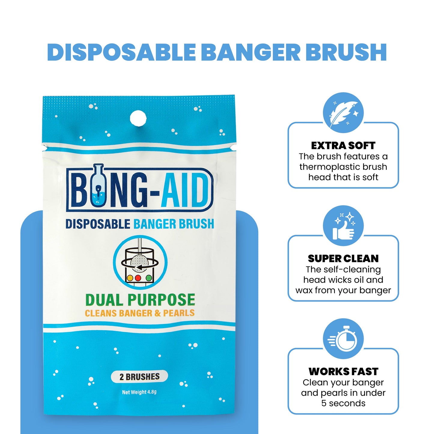 Disposable Banger Brush - 2 Pack - Bong Aid